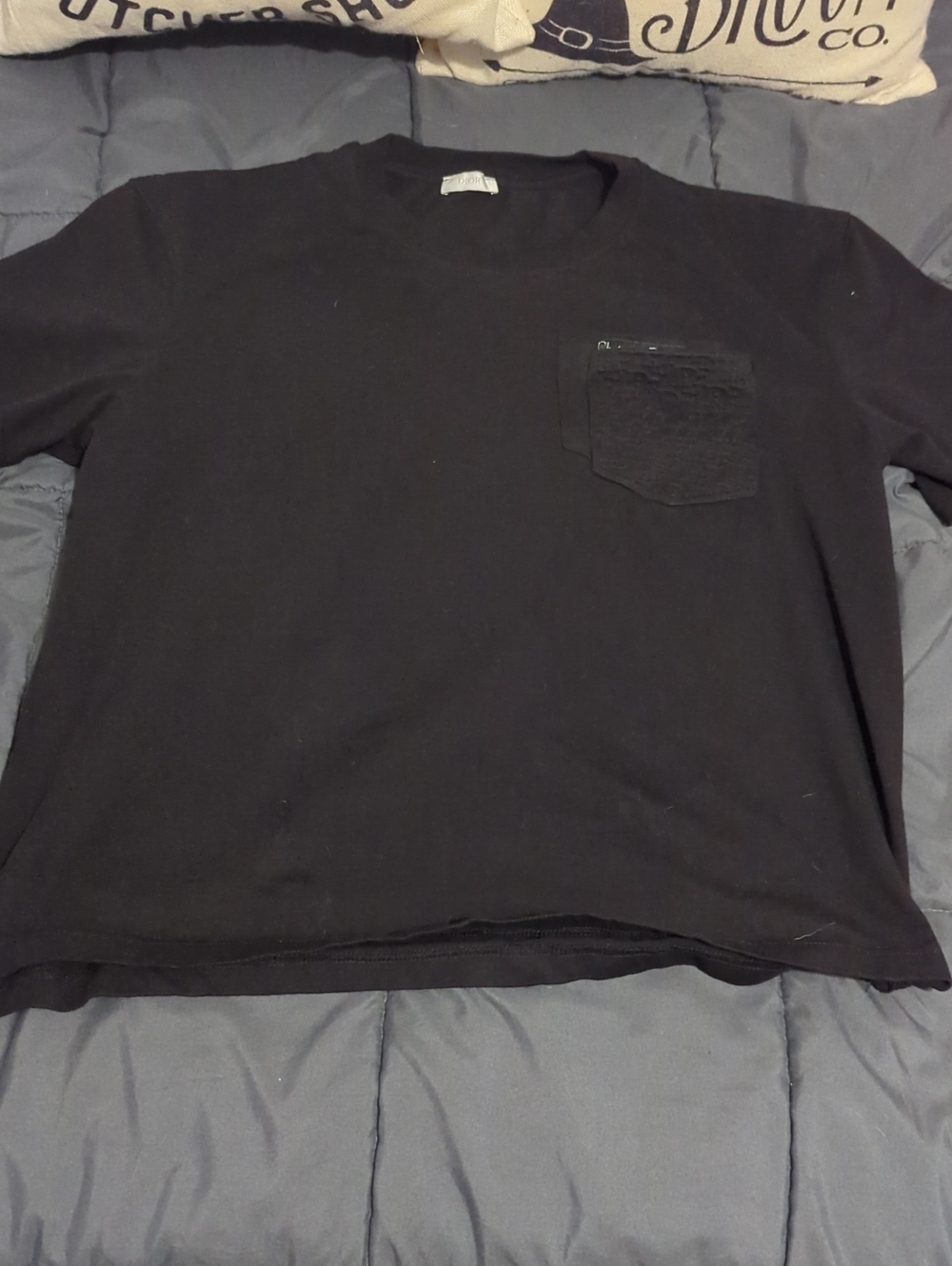 Authentic Dior Pocket Black Tee Shirt Size M